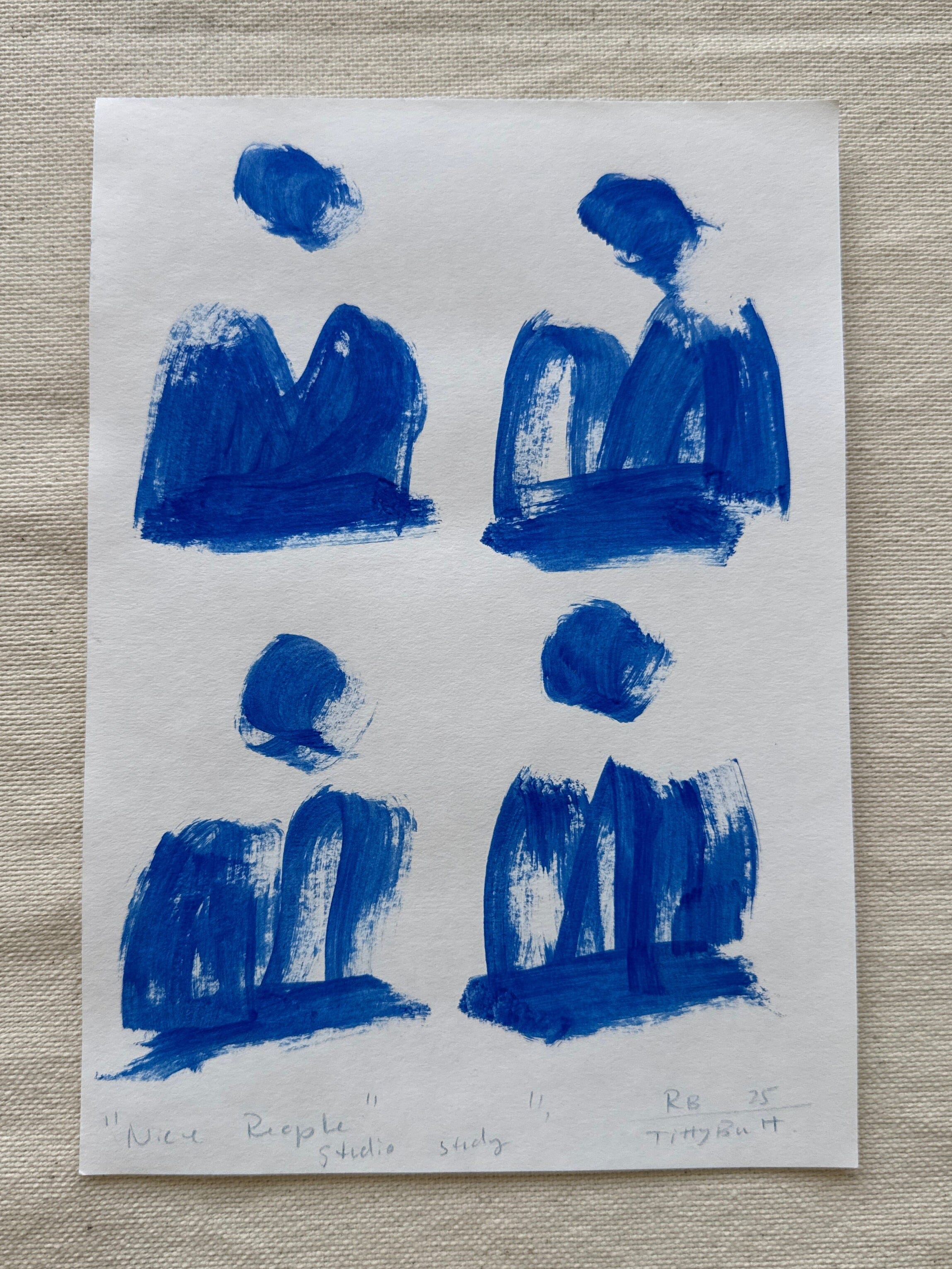 Blue Nice People Original Artwork Tittybutt.studio 