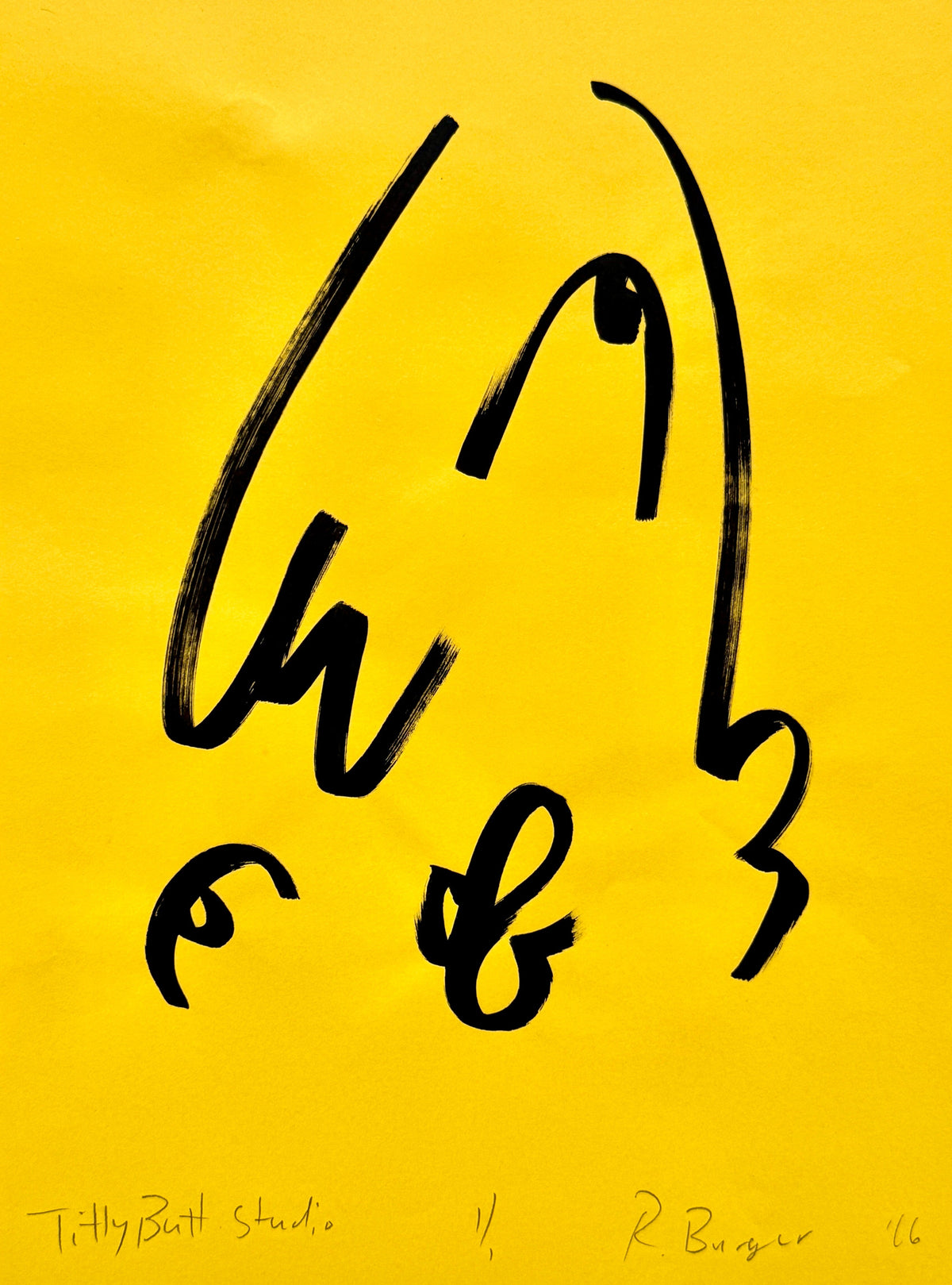 Yellow Loop Face Original A4 Linework Tittybutt.studio 