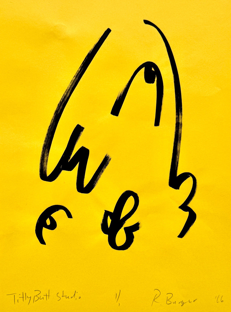 Yellow Loop Face Original A4 Linework Tittybutt.studio 