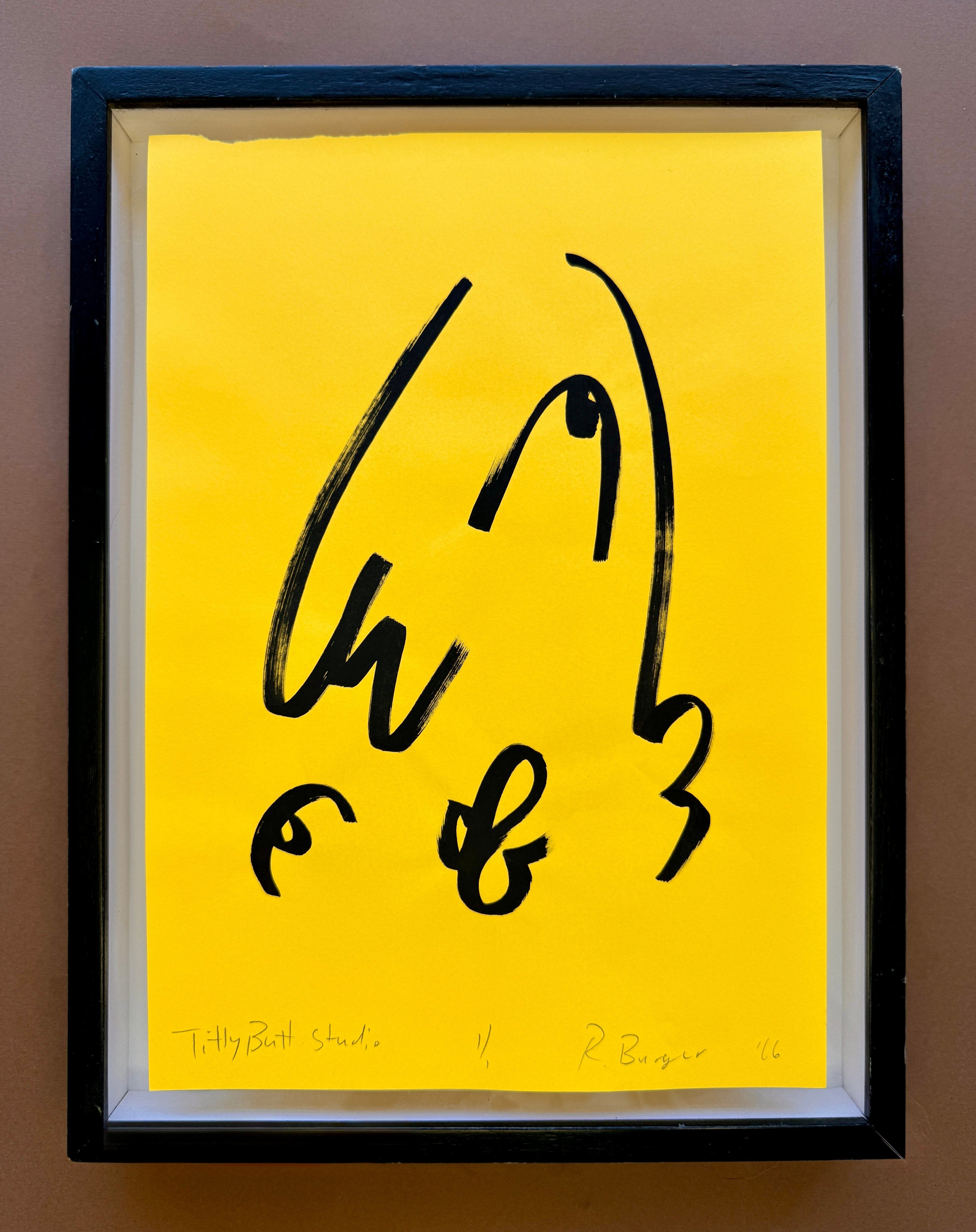 Yellow Loop Face Original A4 Linework Tittybutt.studio 